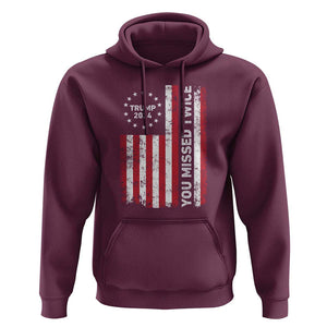 Trump 2024 Hoodie You Missed Twice 0 2 Vintage American Flag Star TS11 Maroon Print Your Wear