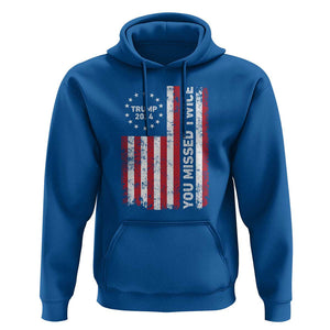 Trump 2024 Hoodie You Missed Twice 0 2 Vintage American Flag Star TS11 Royal Blue Print Your Wear