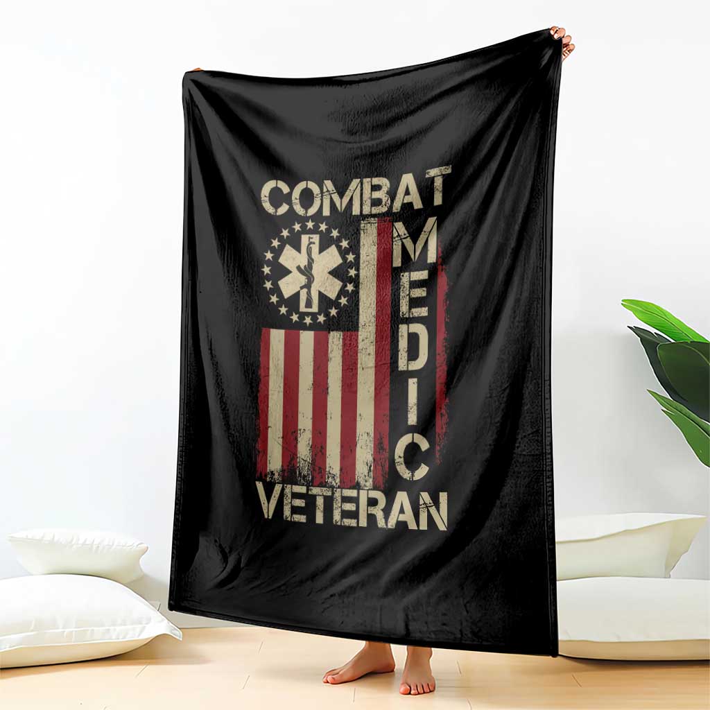Combat Medic Veteran Throw Blanket Medical Military Vintage American Flag TS11 Print Your Wear