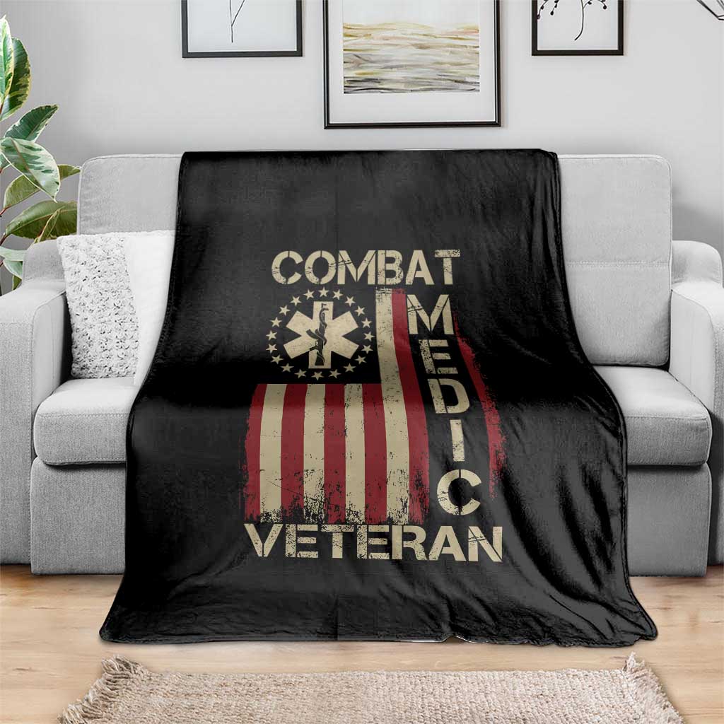 Combat Medic Veteran Throw Blanket Medical Military Vintage American Flag TS11 Print Your Wear