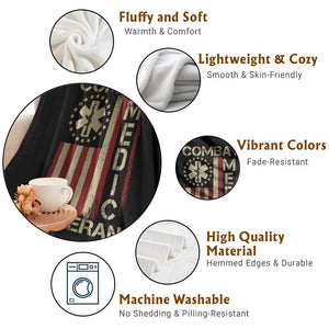 Combat Medic Veteran Throw Blanket Medical Military Vintage American Flag TS11 Print Your Wear