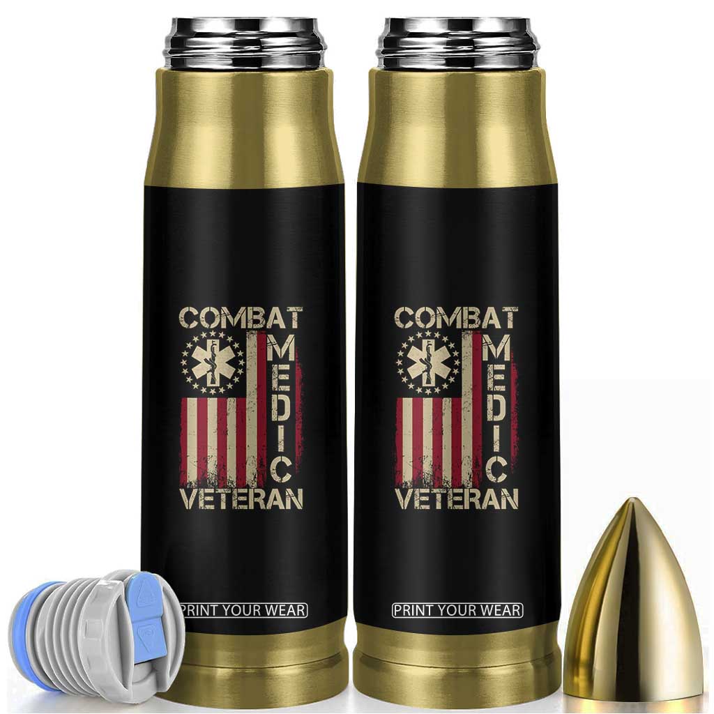 Combat Medic Veteran Bullet Tumbler Medical Military Vintage American Flag TS11 Black Print Your Wear