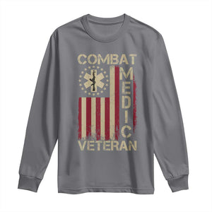 Combat Medic Veteran Long Sleeve Shirt Medical Military Vintage American Flag TS11 Charcoal Print Your Wear