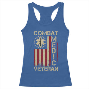 Combat Medic Veteran Racerback Tank Top Medical Military Vintage American Flag TS11 Royal Blue Print Your Wear