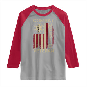Combat Medic Veteran Raglan Shirt Medical Military Vintage American Flag TS11 Sport Gray Red Print Your Wear
