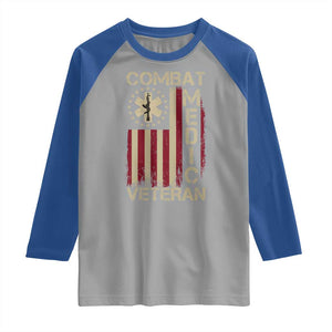 Combat Medic Veteran Raglan Shirt Medical Military Vintage American Flag TS11 Sport Gray Royal Print Your Wear