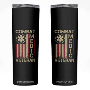 Combat Medic Veteran Skinny Tumbler Medical Military Vintage American Flag TS11 Black Print Your Wear