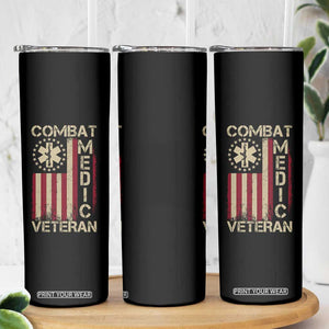 Combat Medic Veteran Skinny Tumbler Medical Military Vintage American Flag TS11 Print Your Wear