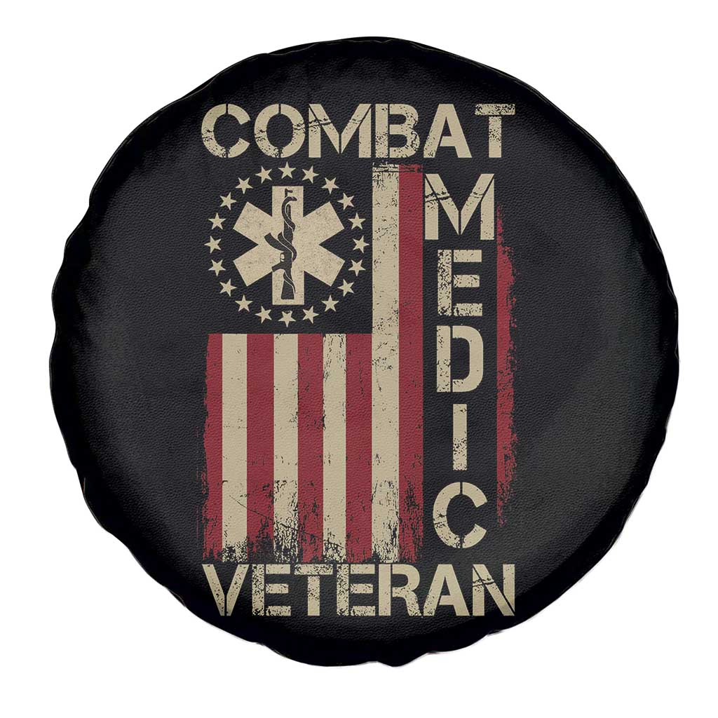 Combat Medic Veteran Spare Tire Cover Medical Military Vintage American Flag TS11 Print Your Wear