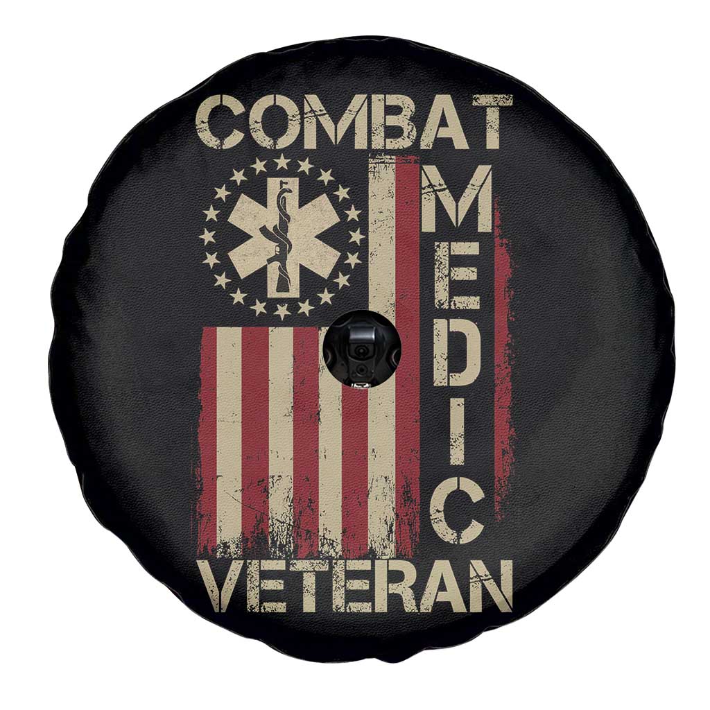 Combat Medic Veteran Spare Tire Cover Medical Military Vintage American Flag TS11 Print Your Wear