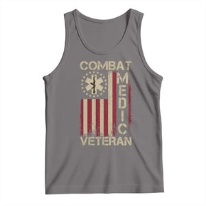 Combat Medic Veteran Tank Top Medical Military Vintage American Flag TS11 Deep Heather Print Your Wear