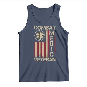 Combat Medic Veteran Tank Top Medical Military Vintage American Flag TS11 Navy Print Your Wear