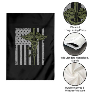 Combat Medic Soldier Garden Flag Caduceus Vintage American Flag TS11 Print Your Wear