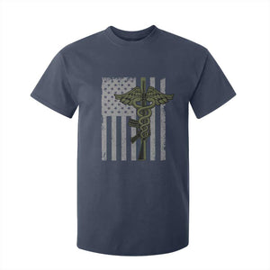 Combat Medic Soldier T Shirt For Kid Caduceus Vintage American Flag TS11 Navy Print Your Wear