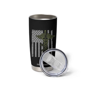 Combat Medic Soldier Tumbler Cup Caduceus Vintage American Flag TS11 Print Your Wear
