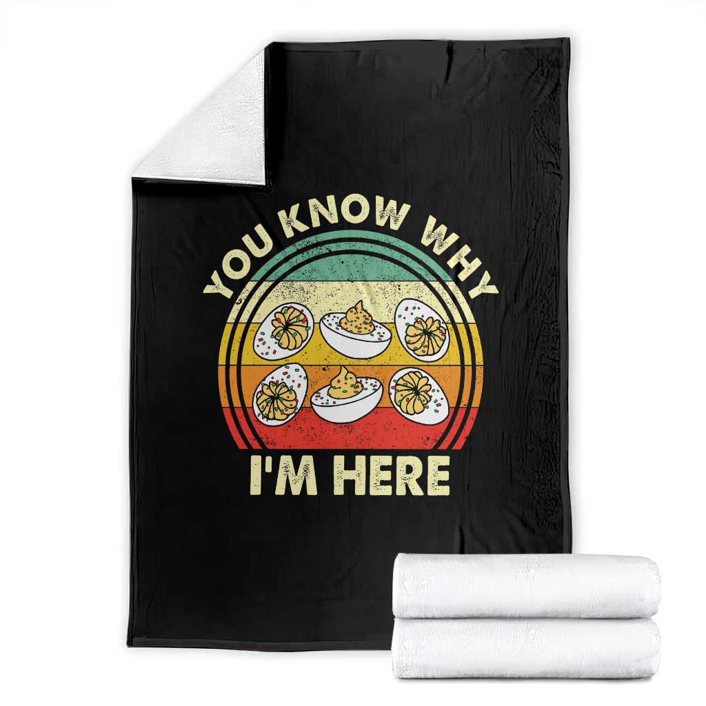 Funny Thanksgiving Deviled Eggs Throw Blanket You Know Why I Am Here Easter Day TS11 Black Print Your Wear