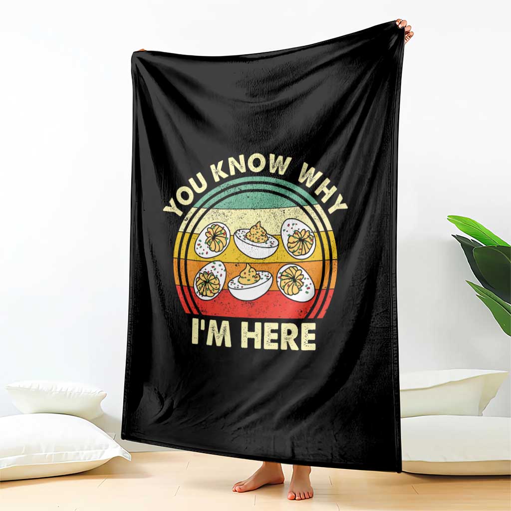 Funny Thanksgiving Deviled Eggs Throw Blanket You Know Why I Am Here Easter Day TS11 Print Your Wear