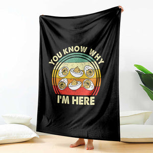 Funny Thanksgiving Deviled Eggs Throw Blanket You Know Why I Am Here Easter Day TS11 Print Your Wear