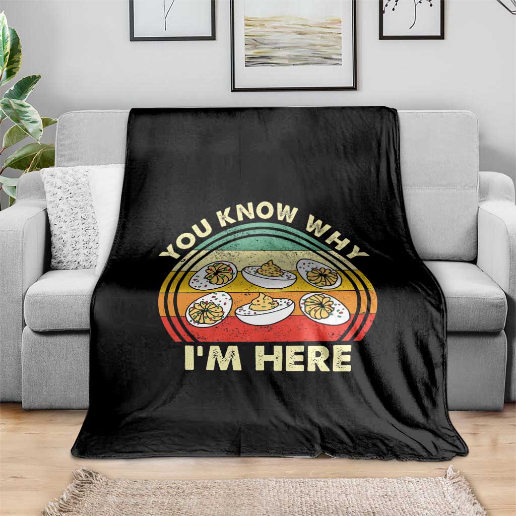 Funny Thanksgiving Deviled Eggs Throw Blanket You Know Why I Am Here Easter Day TS11 Print Your Wear