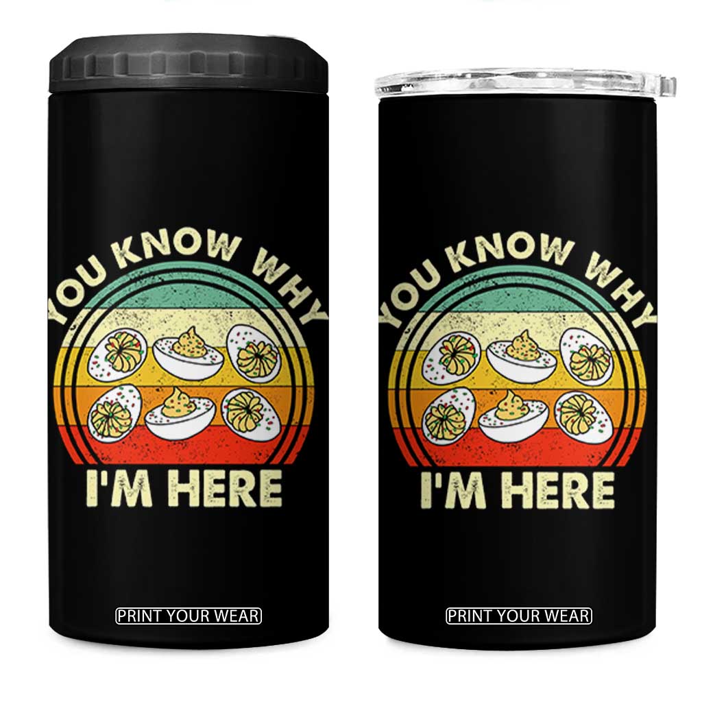 Funny Thanksgiving Deviled Eggs 4 in 1 Can Cooler Tumbler You Know Why I Am Here Easter Day TS11 One Size: 16 oz Black Print Your Wear