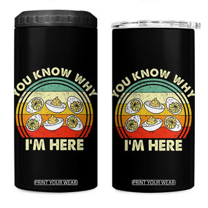 Funny Thanksgiving Deviled Eggs 4 in 1 Can Cooler Tumbler You Know Why I Am Here Easter Day TS11 One Size: 16 oz Black Print Your Wear
