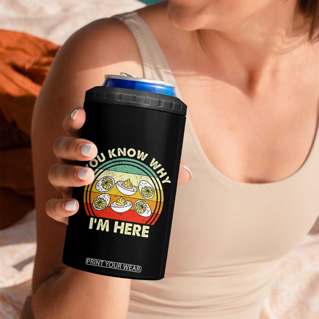 Funny Thanksgiving Deviled Eggs 4 in 1 Can Cooler Tumbler You Know Why I Am Here Easter Day TS11 Print Your Wear