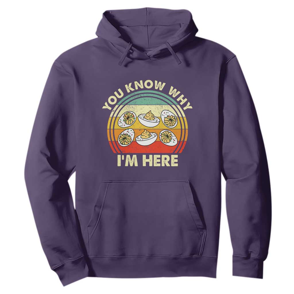 Funny Thanksgiving Deviled Eggs Hoodie You Know Why I Am Here Easter Day TS11 Purple Print Your Wear