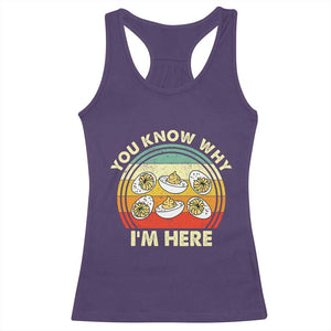 Funny Thanksgiving Deviled Eggs Racerback Tank Top You Know Why I Am Here Easter Day TS11 Purple Print Your Wear