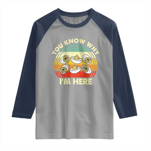 Funny Thanksgiving Deviled Eggs Raglan Shirt You Know Why I Am Here Easter Day TS11 Sport Gray Navy Print Your Wear