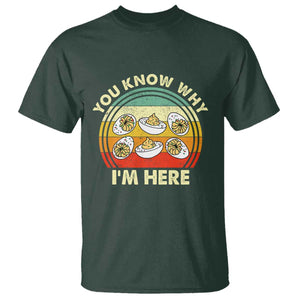 Funny Thanksgiving Deviled Eggs T Shirt You Know Why I Am Here Easter Day TS11 Dark Forest Green Print Your Wear