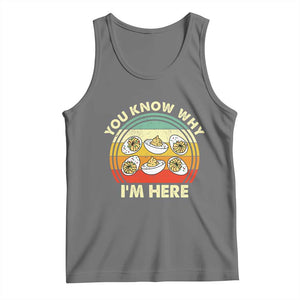 Funny Thanksgiving Deviled Eggs Tank Top You Know Why I Am Here Easter Day TS11 Black Heather Print Your Wear