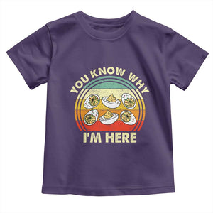 Funny Thanksgiving Deviled Eggs Toddler T Shirt You Know Why I Am Here Easter Day TS11 Purple Print Your Wear