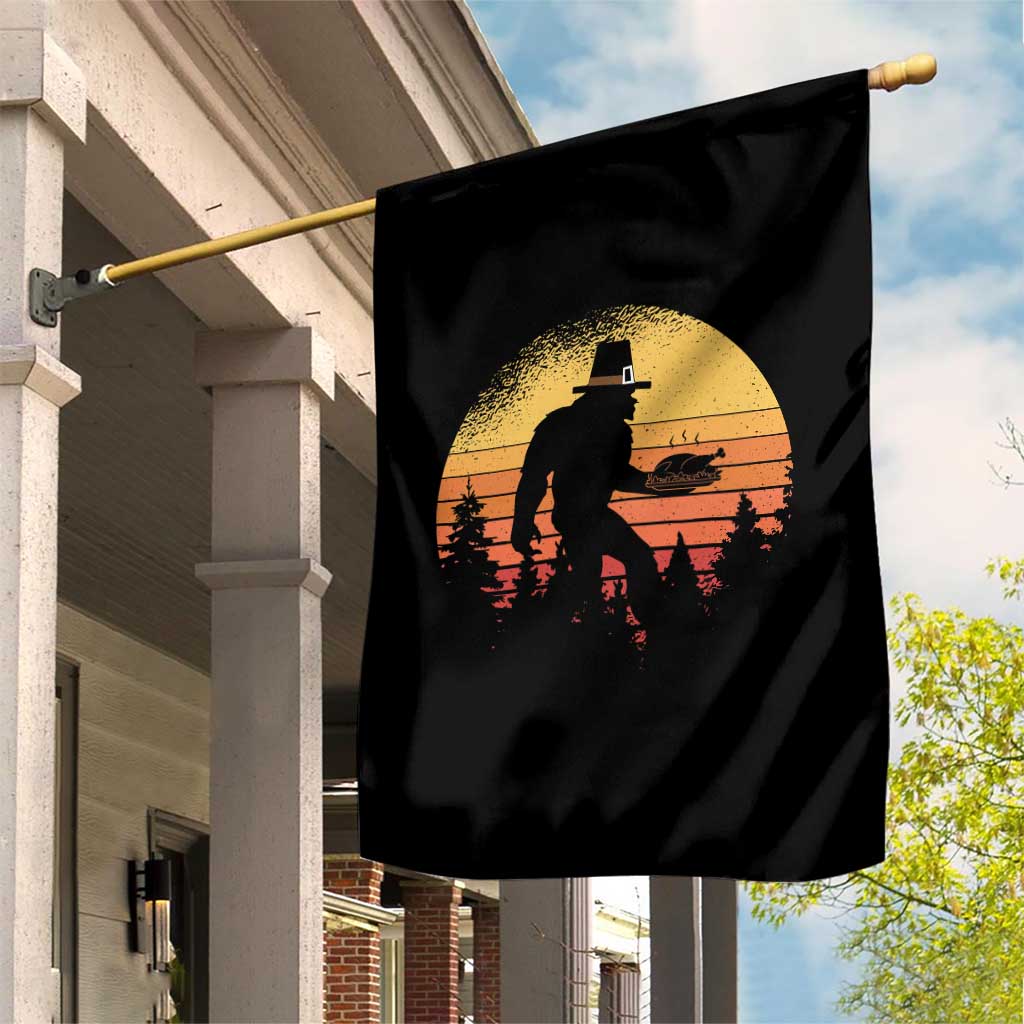 Bigfoot Pilgrim Turkey Pumpkin Thanksgiving Day Garden Flag TS11 Print Your Wear