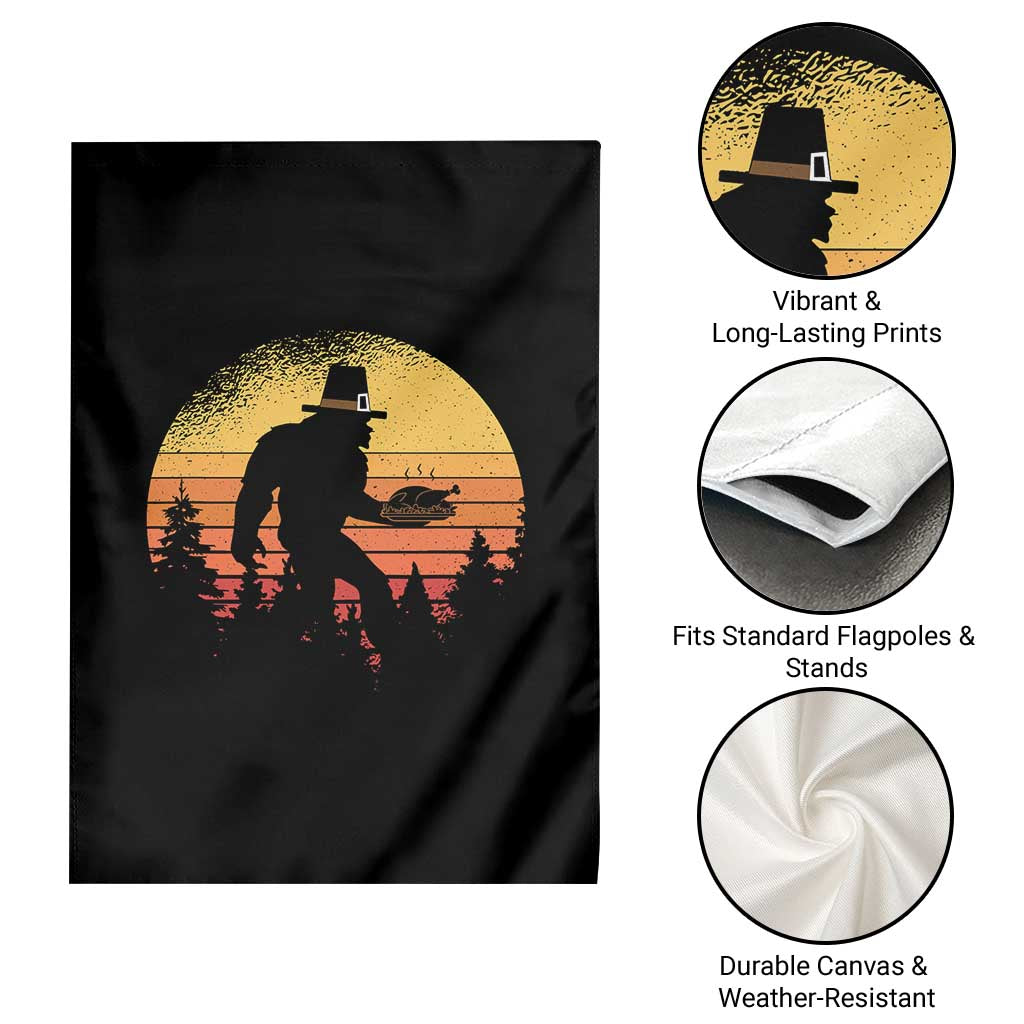 Bigfoot Pilgrim Turkey Pumpkin Thanksgiving Day Garden Flag TS11 Print Your Wear