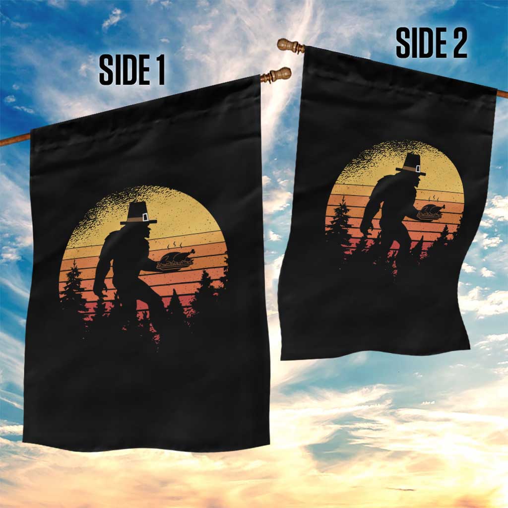 Bigfoot Pilgrim Turkey Pumpkin Thanksgiving Day Garden Flag TS11 Print Your Wear