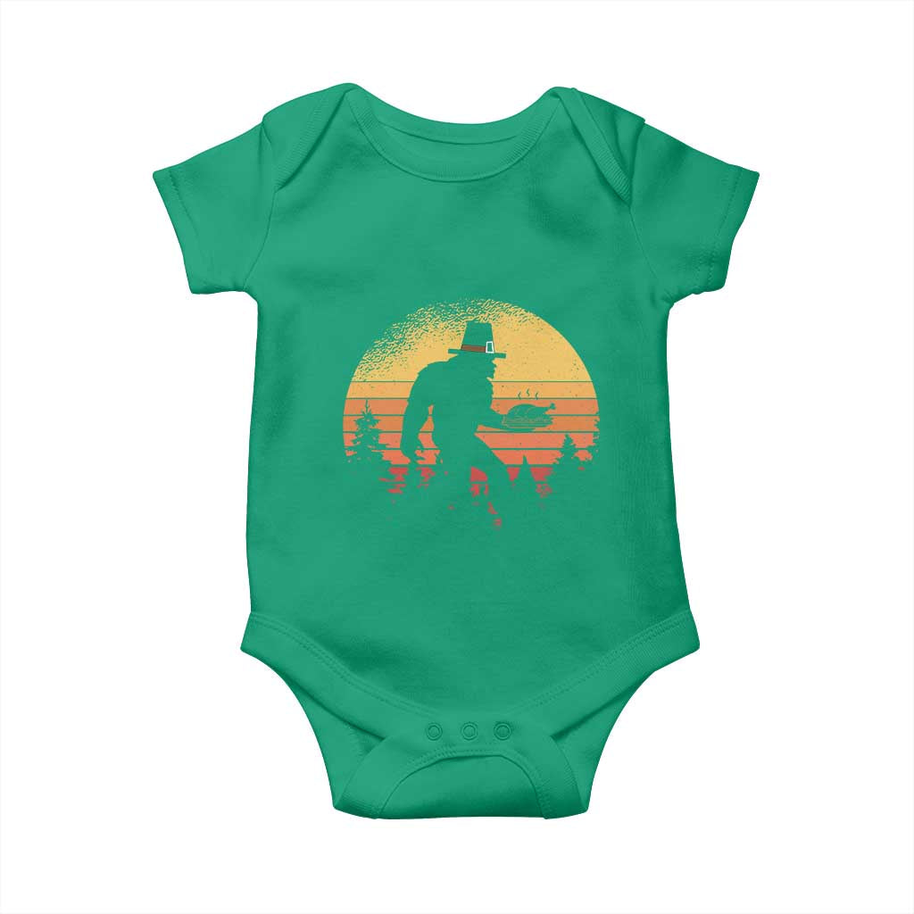 Bigfoot Pilgrim Turkey Pumpkin Thanksgiving Day Baby Onesie TS11 Irish Green Print Your Wear