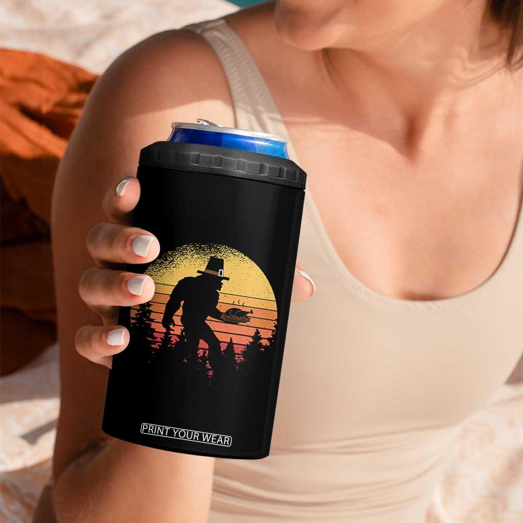 Bigfoot Pilgrim Turkey Pumpkin Thanksgiving Day 4 in 1 Can Cooler Tumbler TS11 Print Your Wear