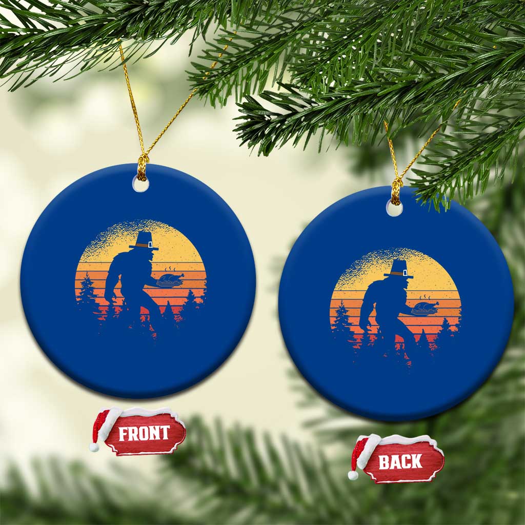 Bigfoot Pilgrim Turkey Pumpkin Thanksgiving Day Ceramic Ornament TS11 1pc Blue Print Your Wear