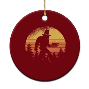 Bigfoot Pilgrim Turkey Pumpkin Thanksgiving Day Ceramic Ornament TS11 1pc Red Print Your Wear