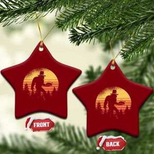 Bigfoot Pilgrim Turkey Pumpkin Thanksgiving Day Ceramic Ornament TS11 Print Your Wear