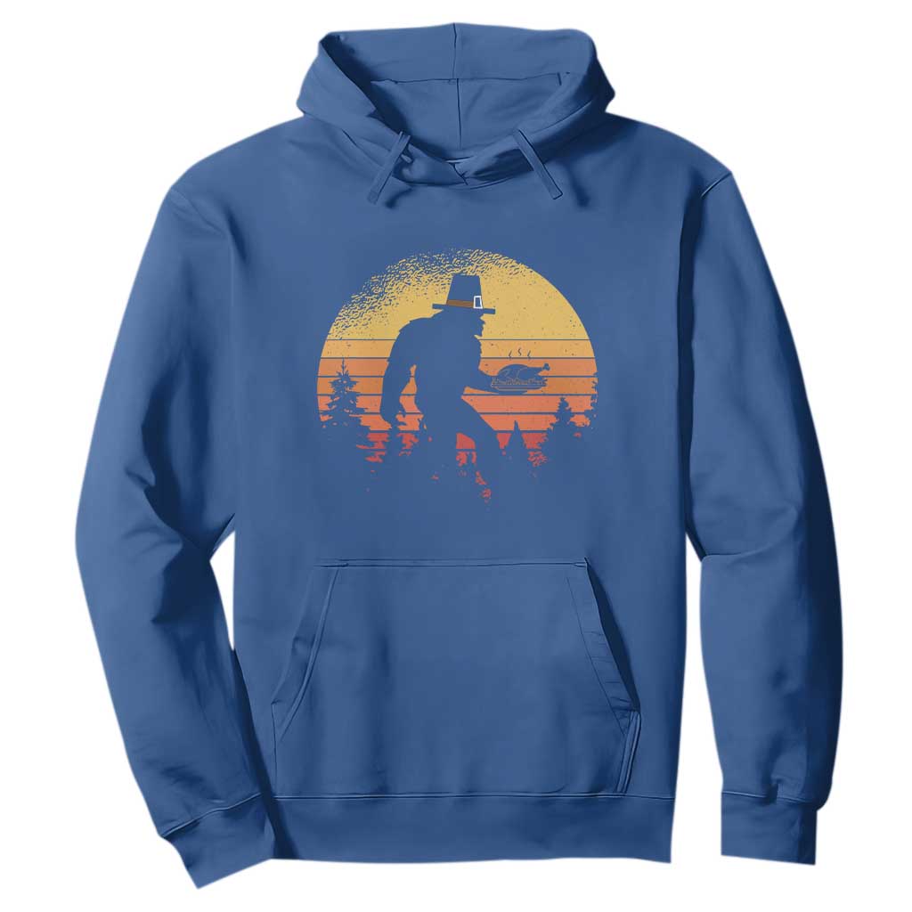 Bigfoot Pilgrim Turkey Pumpkin Thanksgiving Day Hoodie TS11 Royal Blue Print Your Wear
