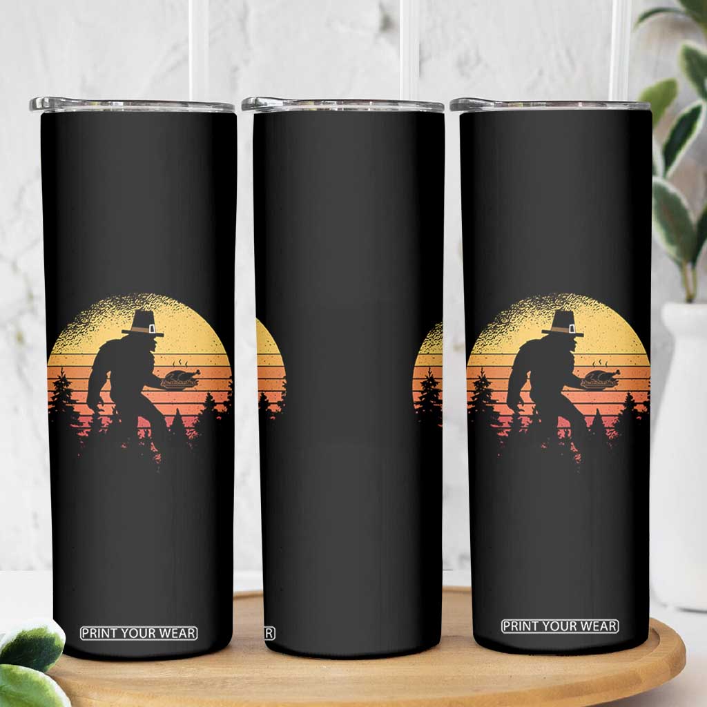 Bigfoot Pilgrim Turkey Pumpkin Thanksgiving Day Skinny Tumbler TS11 Print Your Wear