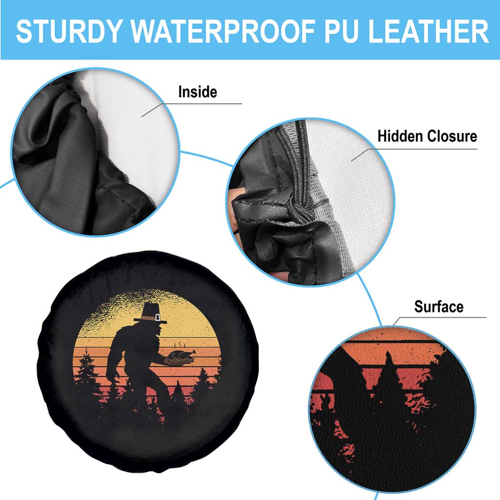 Bigfoot Pilgrim Turkey Pumpkin Thanksgiving Day Spare Tire Cover TS11 Print Your Wear