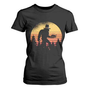 Bigfoot Pilgrim Turkey Pumpkin Thanksgiving Day T Shirt For Women TS11 Black Print Your Wear