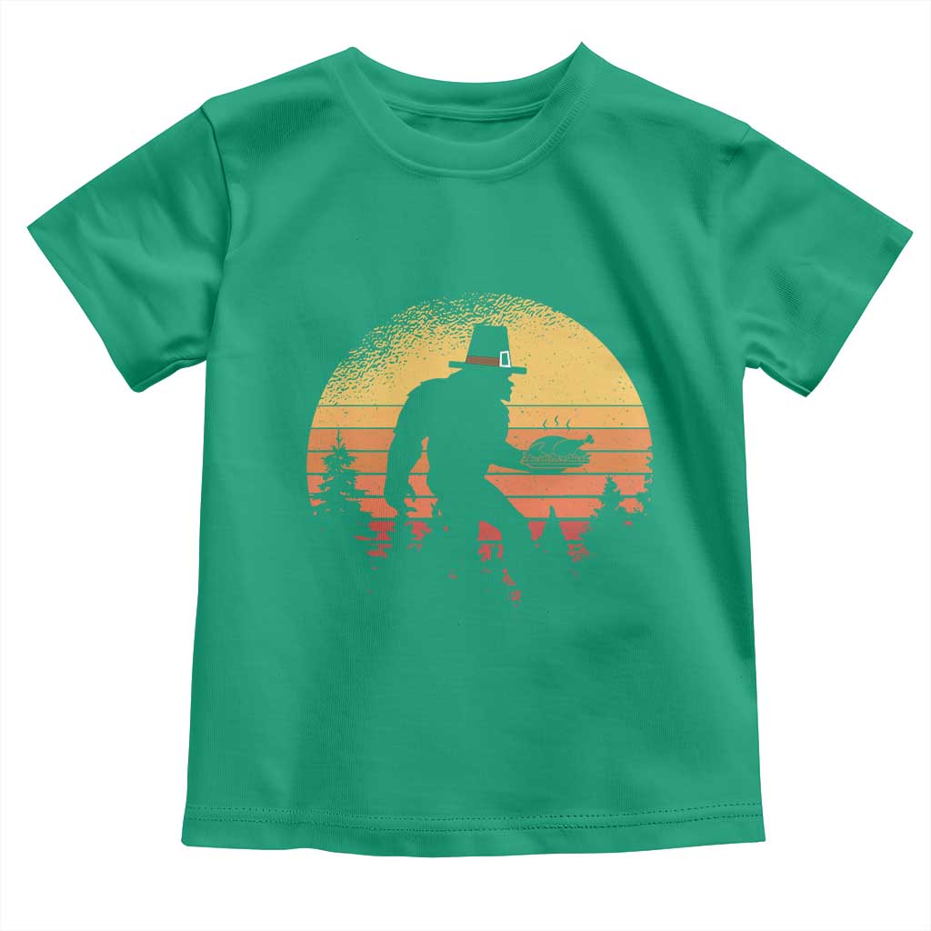 Bigfoot Pilgrim Turkey Pumpkin Thanksgiving Day Toddler T Shirt TS11 Irish Green Print Your Wear