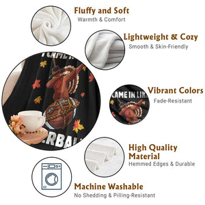 Funny I Came In Like A Butterball Throw Blanket Thanksgiving Dabbing Turkey TS11 Print Your Wear