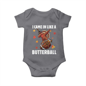 Funny I Came In Like A Butterball Baby Onesie Thanksgiving Dabbing Turkey TS11 Charcoal Print Your Wear