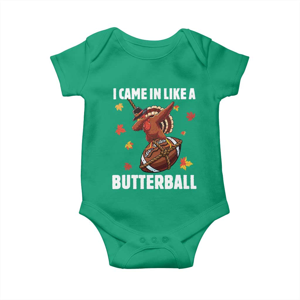Funny I Came In Like A Butterball Baby Onesie Thanksgiving Dabbing Turkey TS11 Irish Green Print Your Wear
