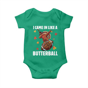 Funny I Came In Like A Butterball Baby Onesie Thanksgiving Dabbing Turkey TS11 Irish Green Print Your Wear