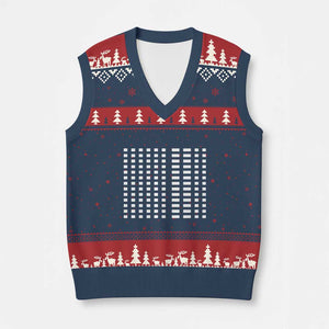 Six Seven 67 Morse Code V-Neck Knit Sweater Vest Subtle Secret Gen Alpha Meme TS11 Navy Red Print Your Wear